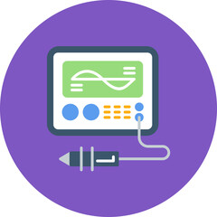 Oscilloscope icon vector image. Can be used for Engineering.