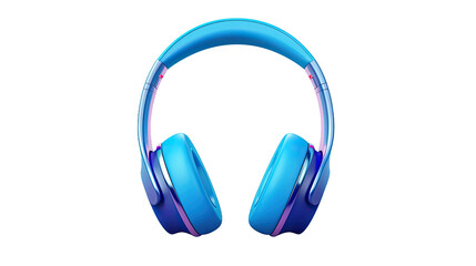 Blue wireless headphones isolated on white background