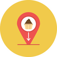 Bakery Location icon vector image. Can be used for Bakery.
