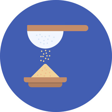 sifting flour icon on blue background clip art preview