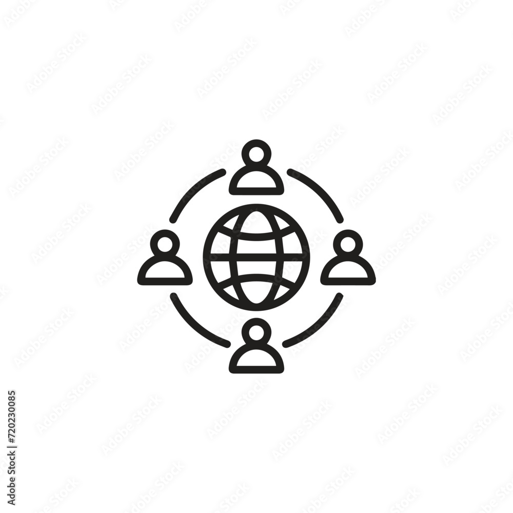 Aufkleber online community icon vector. linear style sign for mobile concept and web design. online community 