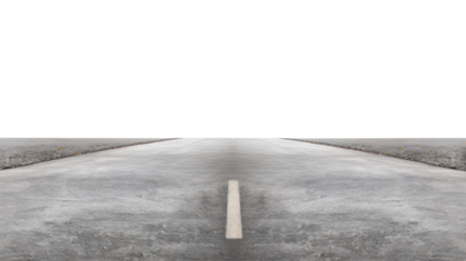 Asphalt road,isolated on transparent and white background.PNG image.