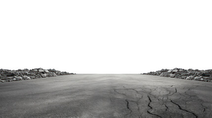 Asphalt road,isolated on transparent and white background.PNG image. - obrazy, fototapety, plakaty