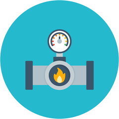 Gauge icon vector image. Can be used for Petrol Industry.