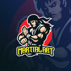 Martial art mascot logo design vector with modern illustration concept style for badge, emblem and t shirt printing. Martial art illustration for sport team.