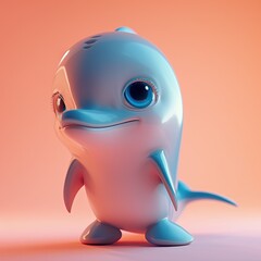 Cute Dolphin, blue eyes, front view