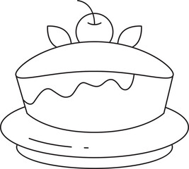 Pudding Cake Thin Line Icon