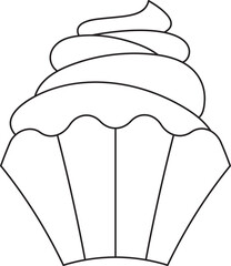 Cupcake Thin Line Icon
