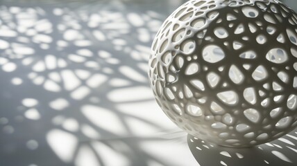 Shadow patterns cast by a white spherical structure