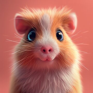 Cute Guinea Pig, blue eyes, front view