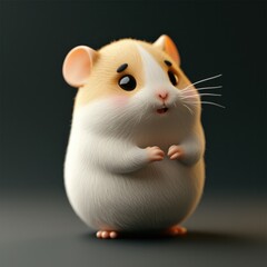 Hamster, 3d, clay, black background