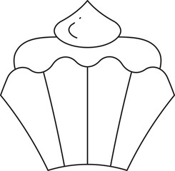Cupcake Thin Line Icon
