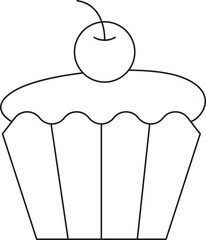 Cupcake Thin Line Icon
