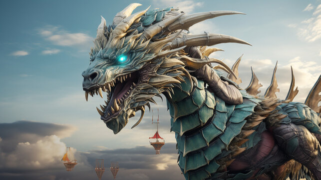 Carnival Dragon: A giant dragon made of carnival elements