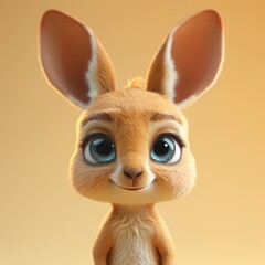 Cute Kangaroo, 3d, front view