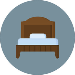 Single Bed Room icon vector image. Can be used for Hotel Management.