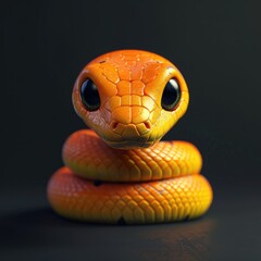 Fototapeta premium Snake, 3d, clay, black background