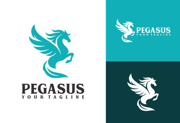 Pegasus Horse Jump Flying Logo