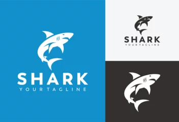Fotobehang shark logo vector icon illustration © Been ink