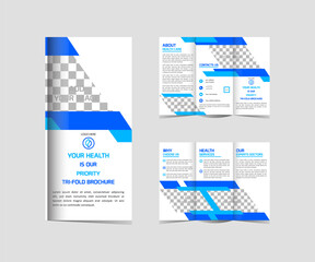 Tri Fold Brochure   Medical Treatment Health Care Template Design Editable And Resizable