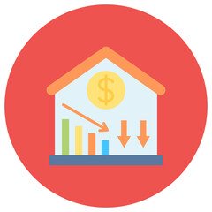 Price Decrease icon vector image. Can be used for Banking and Finance.