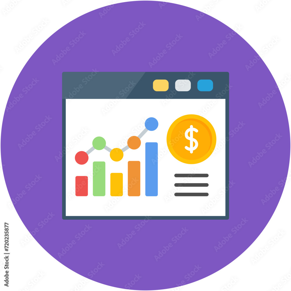 Poster website bar graph icon vector image. can be used for seo and sem.
