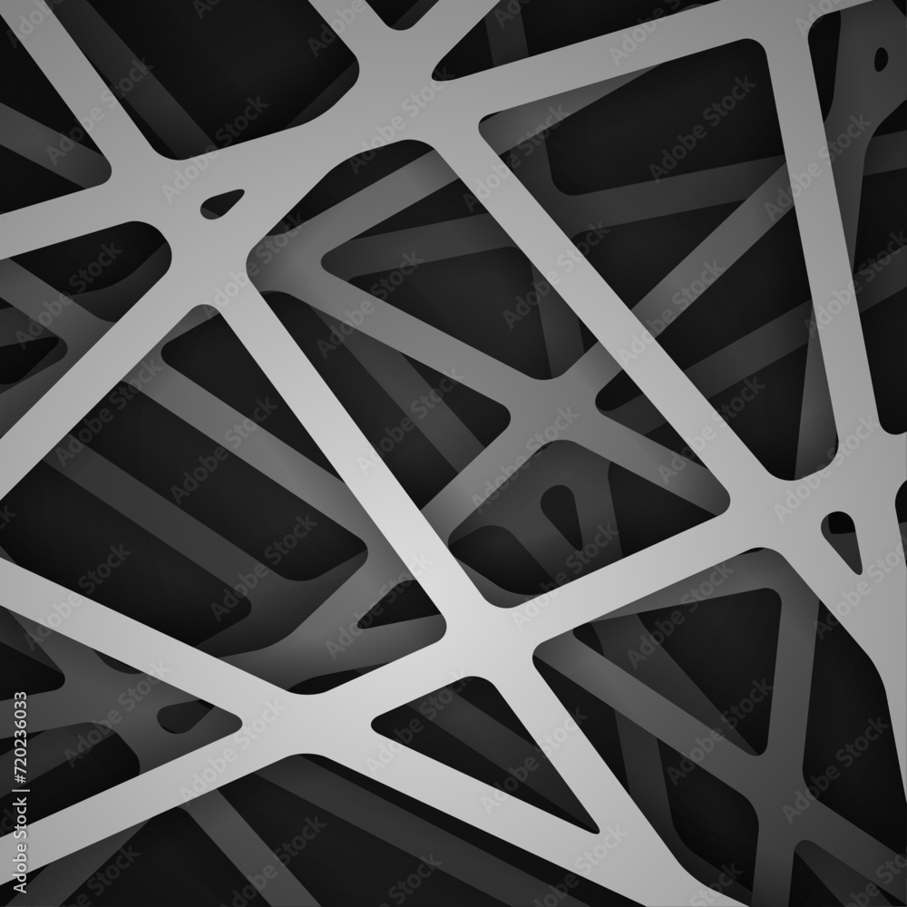 Poster abstract vector background of lines, black bionic wallpaper, many layers, abstraction composition, f