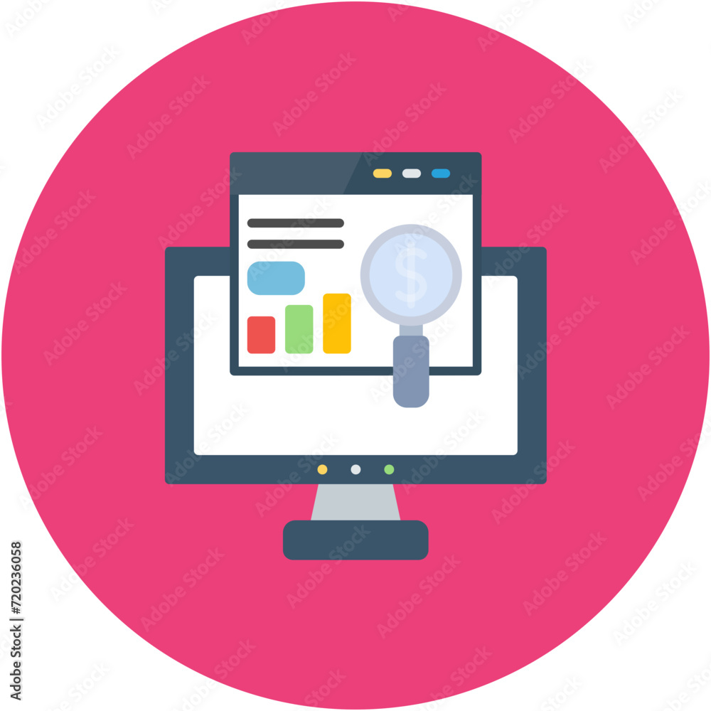 Poster analysis icon vector image. can be used for seo and sem.