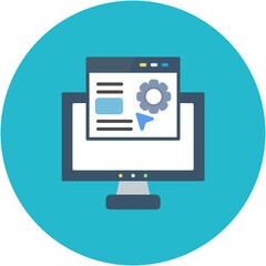 Website Settings icon vector image. Can be used for SEO and SEM.