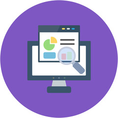 Search Analytics icon vector image. Can be used for SEO and SEM.