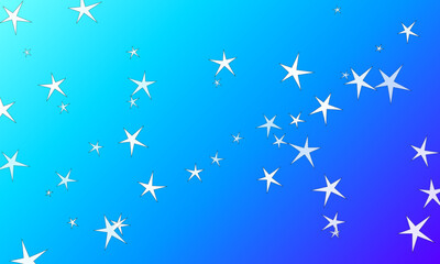 Fototapeta na wymiar Stars on a blue gradient background. White stars on a background with a gradient of blue shades. Stars with different transparency. Vector illustration EPS10.