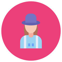 Female Farmer icon vector image. Can be used for Village.