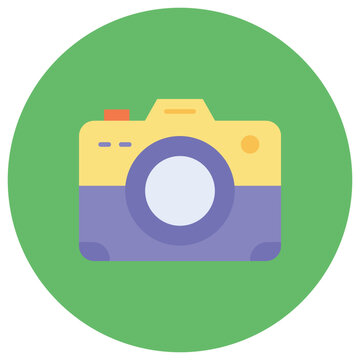 Camera icon vector image. Can be used for Summer.