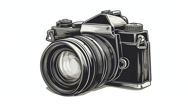camera vector on white background