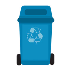 blue recycle bin (Paper). vector illustration. 