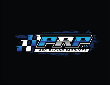 Blue PRP Racing Logo Design Template