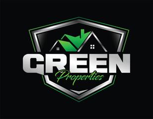 Green Real Estate Business Home Logo Design Template