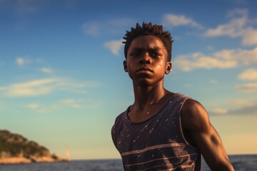 Fototapeta premium Teenagers hopeful future at Lake Malawi with new sounds.