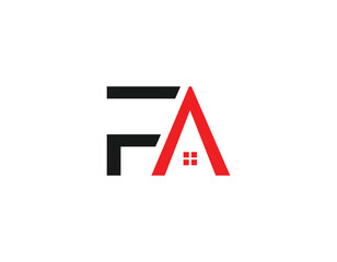 Initial Letter Type FA House Logo Design Template