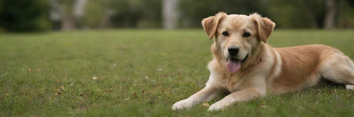  A Golden Retriever's Moment in the Meadow