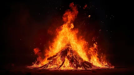 Foto op Canvas Bonfire with high flames © Rihab