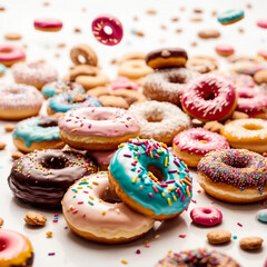 Obraz na płótnie Canvas donuts with icing sugar