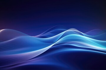Abstract wave technology background with blue light digital effect