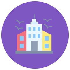 Skyscraper icon vector image. Can be used for City Elements.
