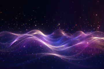 Fototapeta na wymiar Abstract digital wave with violetblue gradient on dark background.