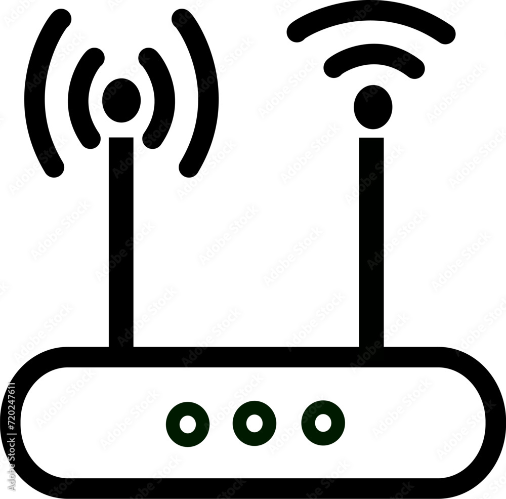 Aufkleber router line icon. replaceable vector design.
