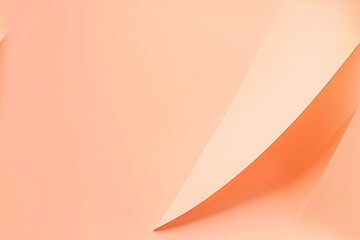 Abstract Peach and Cream Curved Paper Layers