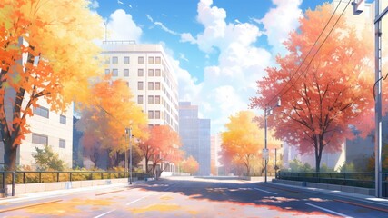 秋晴れのオフィス街_4