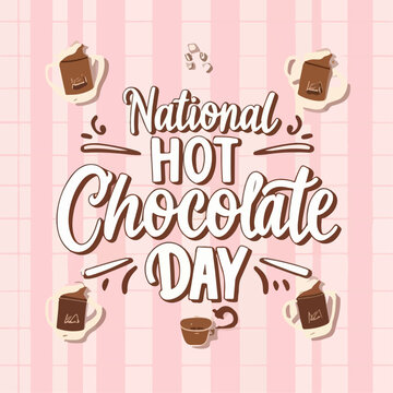 national hot chocolate day typography , national hot chocolate day lettering , national hot chocolate day