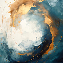 Abstracto azul y oro I